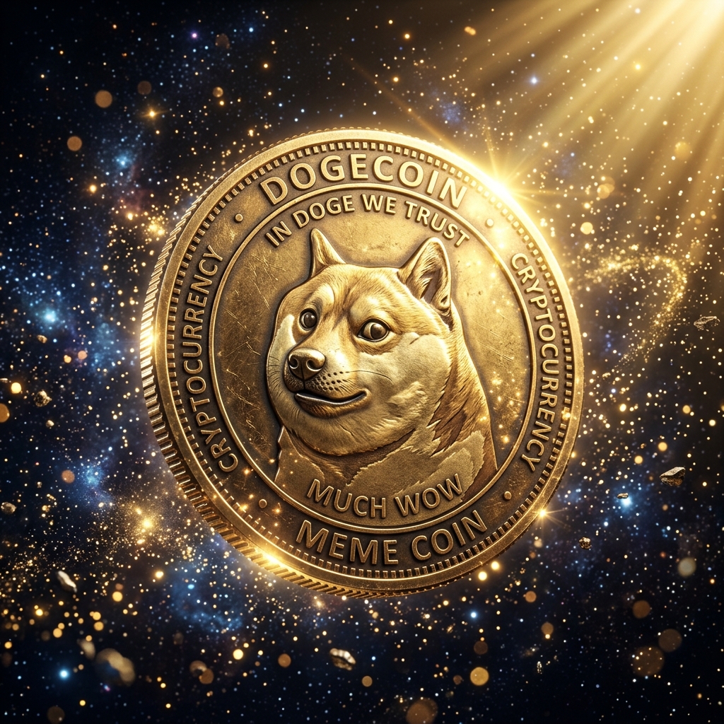 Dogecoin 3D coin